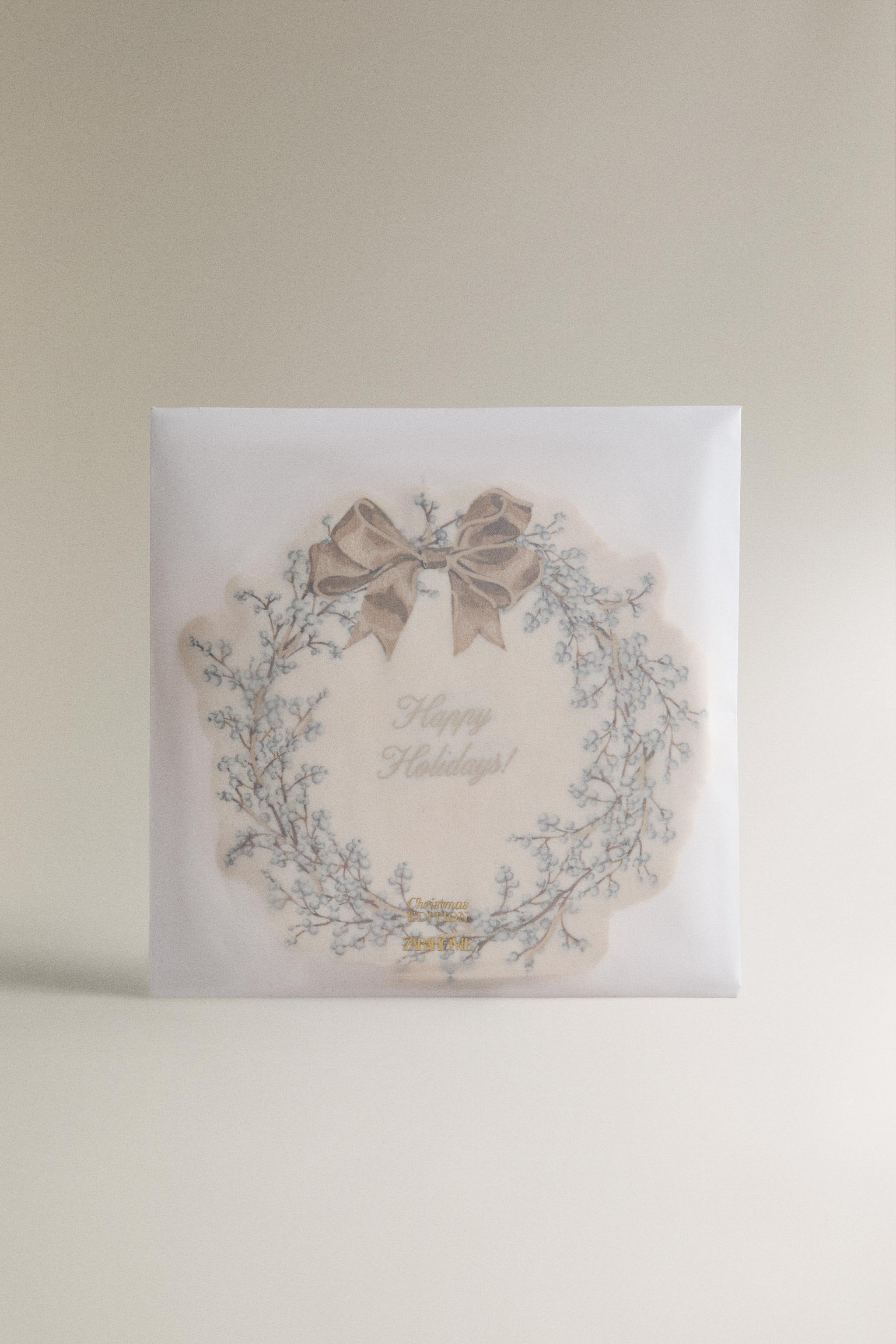 SET OF CHRISTMAS WREATH PAPER NAPKINS (SET OF 20)